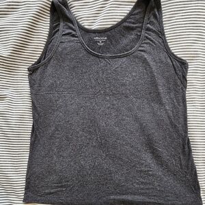 Lord & Taylor Gray Fitted Sleeveless Tank Top